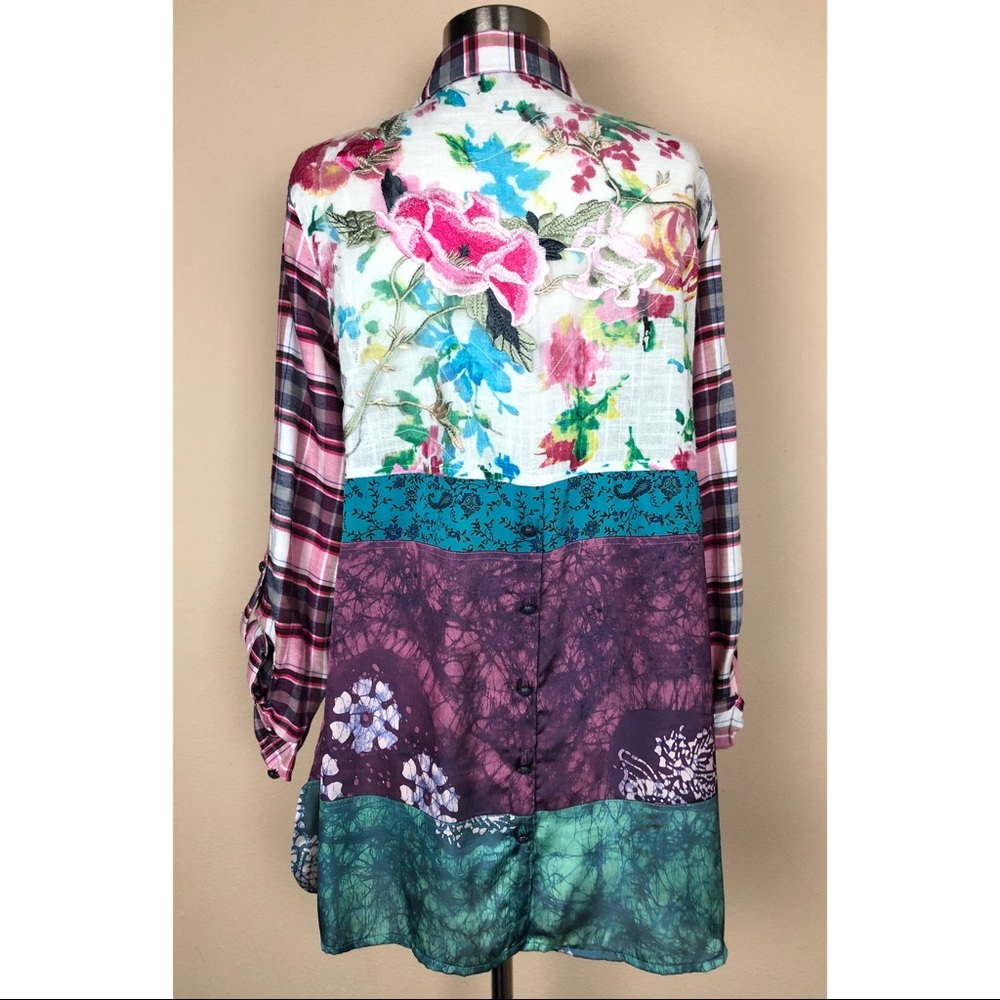 John Mark Plaid Button Down Tunic - image 2